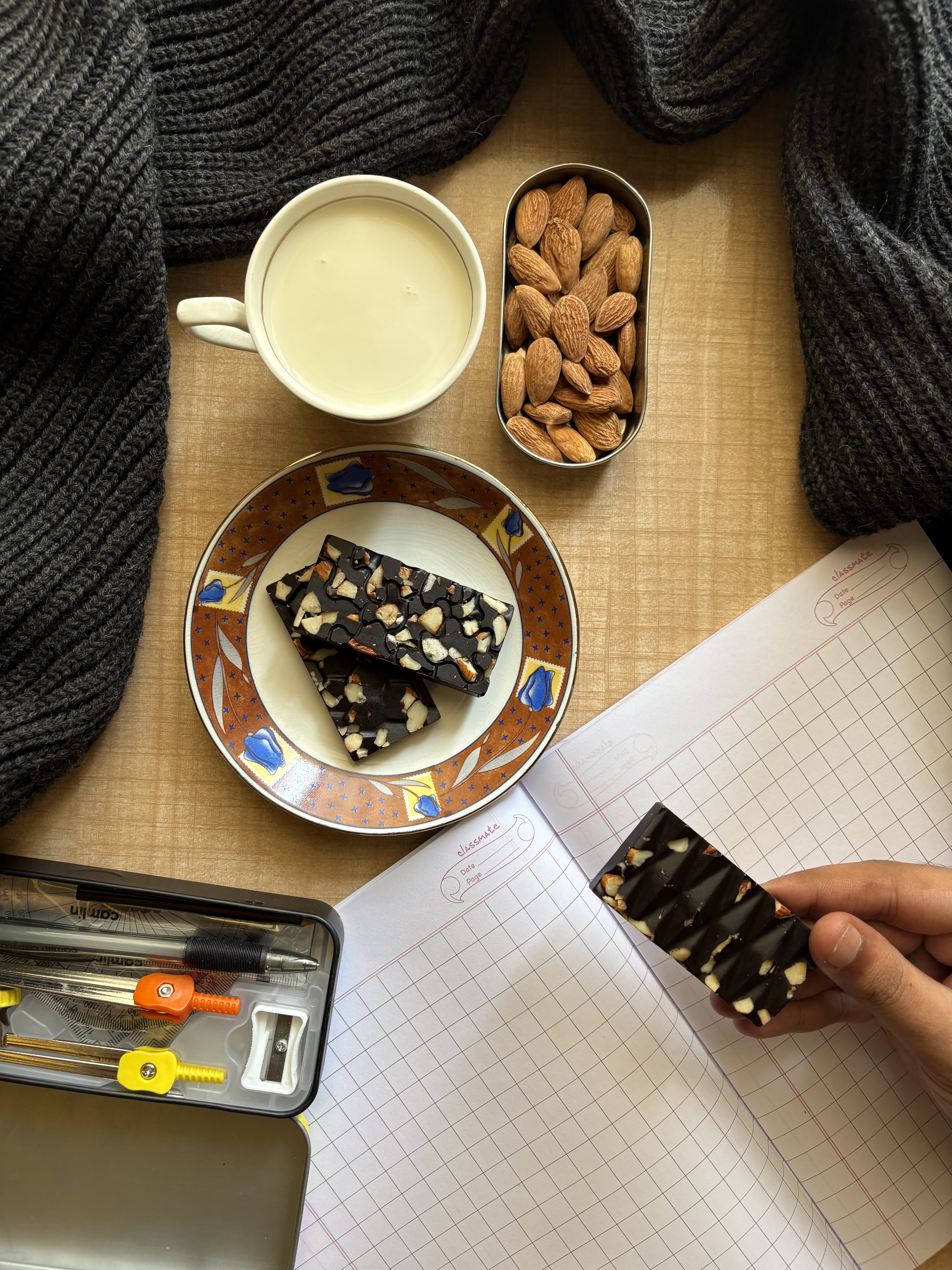 Dark Chocolate Almond Bars, third angle